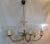 Large Mid-Century Chandelier with Mouth-Blown Glass Bowls, Candle Spouts & 6 Bent Glass Arms, 1950s For Sale - Image 6 of 6