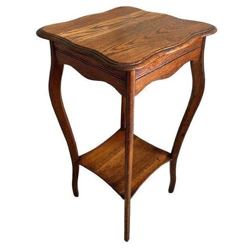 Tall Art Nouveau Oak Plant Table, 1920s For Sale - Image 4 of 6