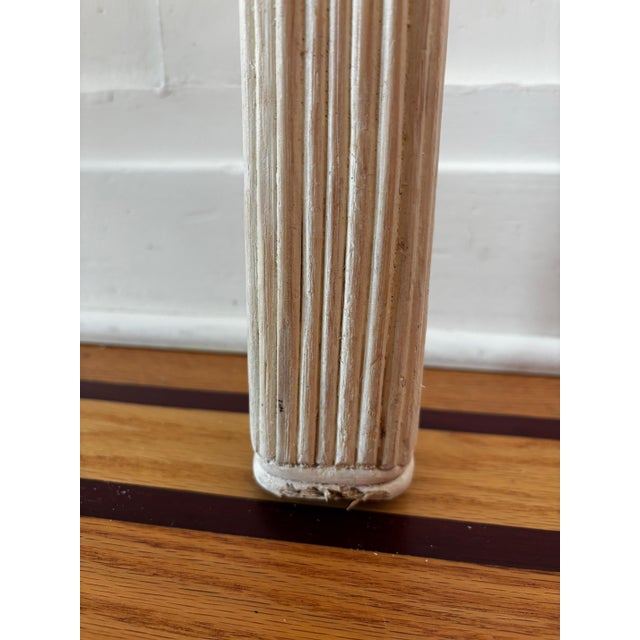Vintage 1970's Split Reed Waterfall Coffee Table With Glass Top & Matching End Table For Sale - Image 17 of 18