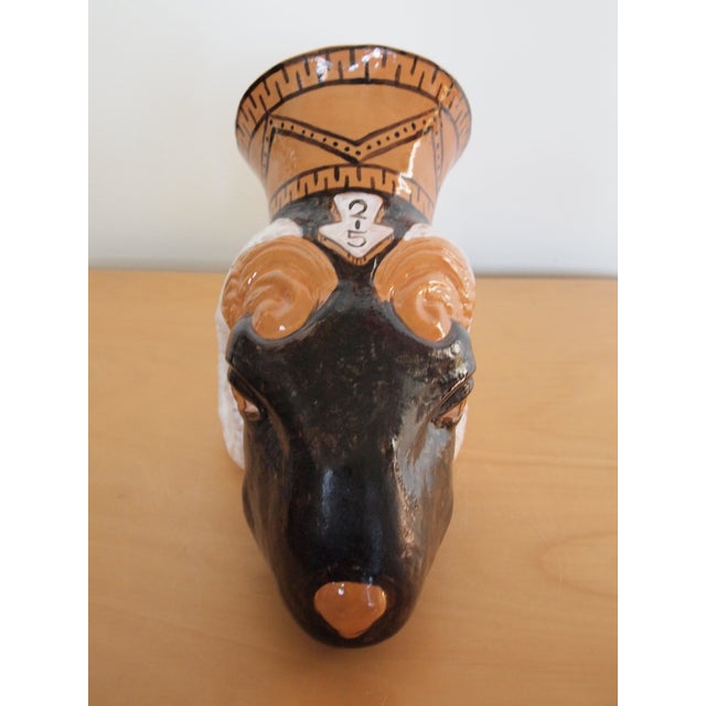 2020s Original Roberto Lugo Rhyton Ram Head Cup Vessel Vase Goblet Chalice, Contemporary Modern Studio Pottery Ceramic Art Sculpture For Sale - Image 5 of 7