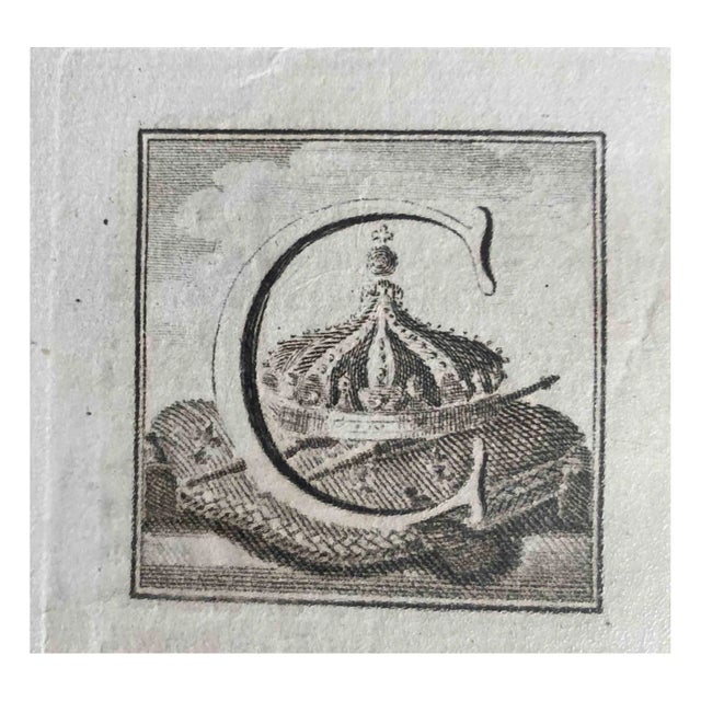 Old Master, Antiquities of Herculaneum, Letter C, Etching, 18th Century For Sale