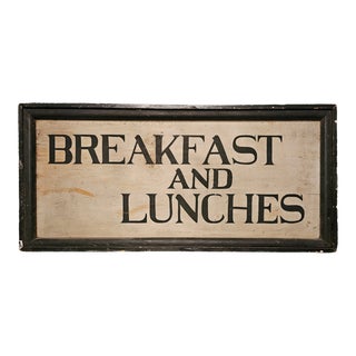 Late 19th Century Antique Double Sided Painted Restaurant Sign For Sale