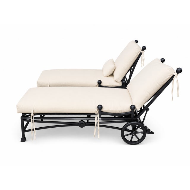 Patio chaise lounges. Set of 2 . Made of aluminum. Powder coated matte black. With new sunbrella fabric. Dimensions 32ʺW ×...