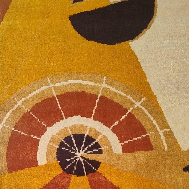 Beige French Constructivist Pure Wool Rugs, 1950s, Set of 2 For Sale - Image 8 of 18