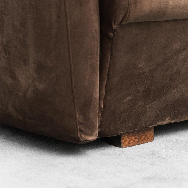 Two-Seater Modular Sofa in Brown Velvet, 1970s, Set of 2 For Sale - Image 11 of 12
