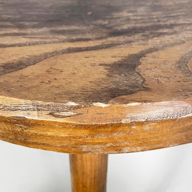 Mid-Century Modern French Semicircular Table Stool in Wood, 1950s For Sale - Image 9 of 13