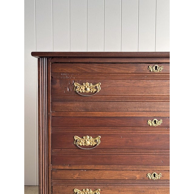 Early 20th Century Antique Victorian Wooden Chest of Drawers, C. 1890–1910 For Sale - Image 5 of 18