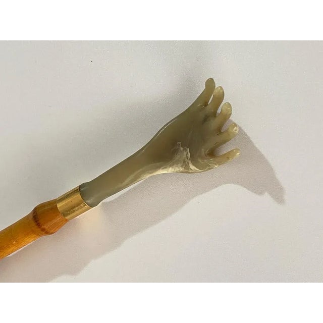 Italian Brown Faux Bamboo Shoehorn and Backscratcher, Italy, 1960s For Sale - Image 9 of 11