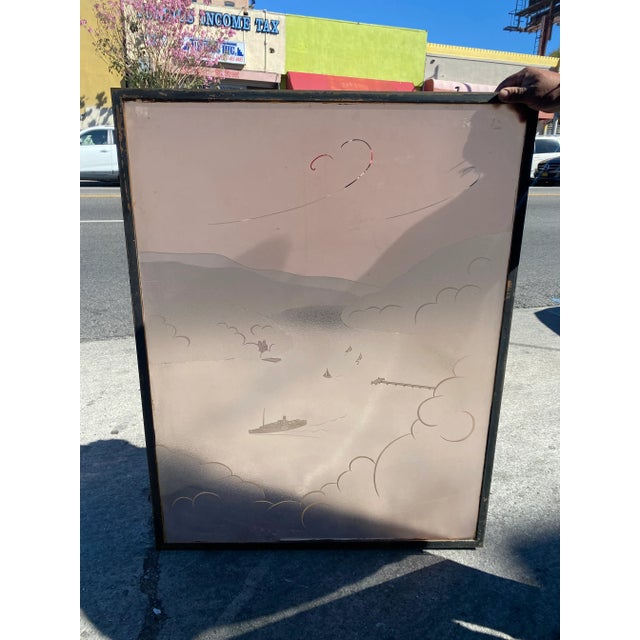 1920s Art Deco Nautical Themed Pink Art Glass Window For Sale - Image 13 of 13