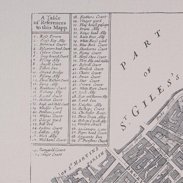 Vintage 18th Century Street Map, London, Lincoln's Inn, the Strand, Cartography For Sale - Image 6 of 11