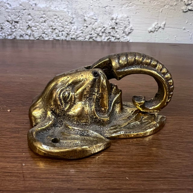 Antique Brass Elephant Door Knocker – 3.5" Tall – Tusk Knocker Design Add a touch of global charm to your entryway with...