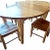 1970s Vintage Amish Style Expandable Rustic Farmhouse Kitchen Table and 4 Ladderback Chairs For Sale - Image 5 of 12