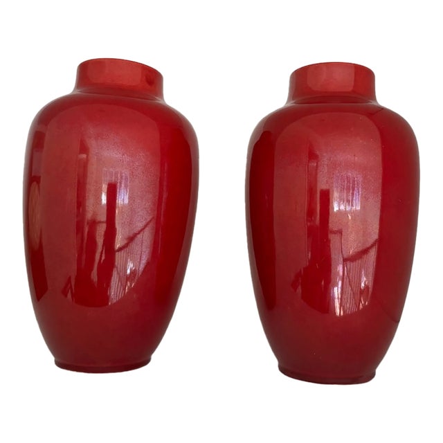 Pair of Vintage Sevres Paul Milet Oxblood Vases For Sale