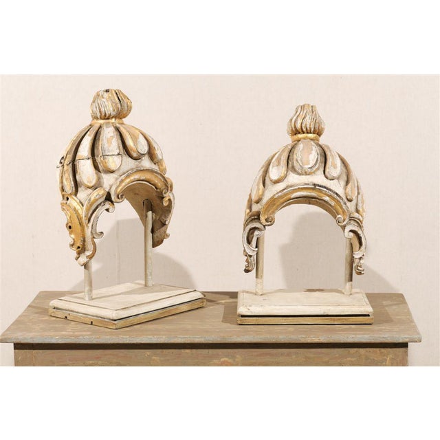 19th Century Italian Painted & Gilded Wood Fragments - A Pair For Sale - Image 4 of 12