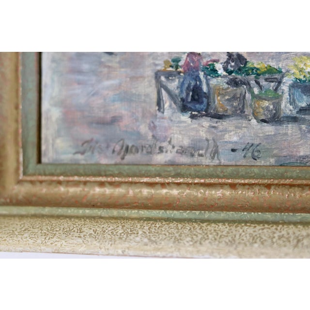 Ciris Nordstrandh, Mårtenstorget with Krognoshuset in Lundt, 1950s, Oil on Panel, Framed For Sale - Image 9 of 9