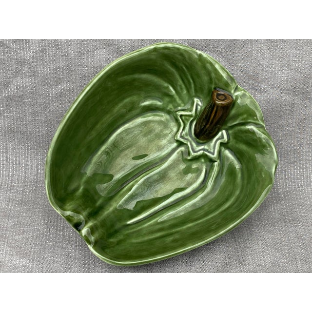 Vintage Olfaire Majolica Green Bell Pepper Bowl For Sale - Image 9 of 17