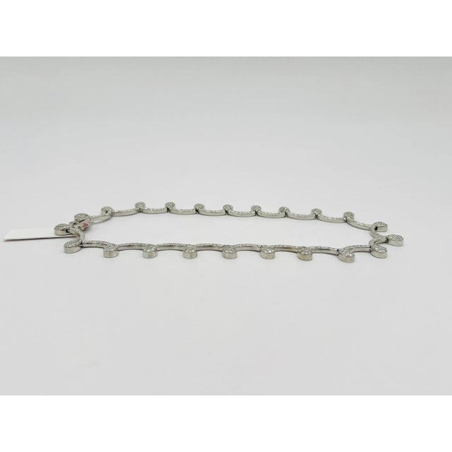 White Round Diamond Necklace in 18k White Gold & Black Rhodium For Sale - Image 4 of 7