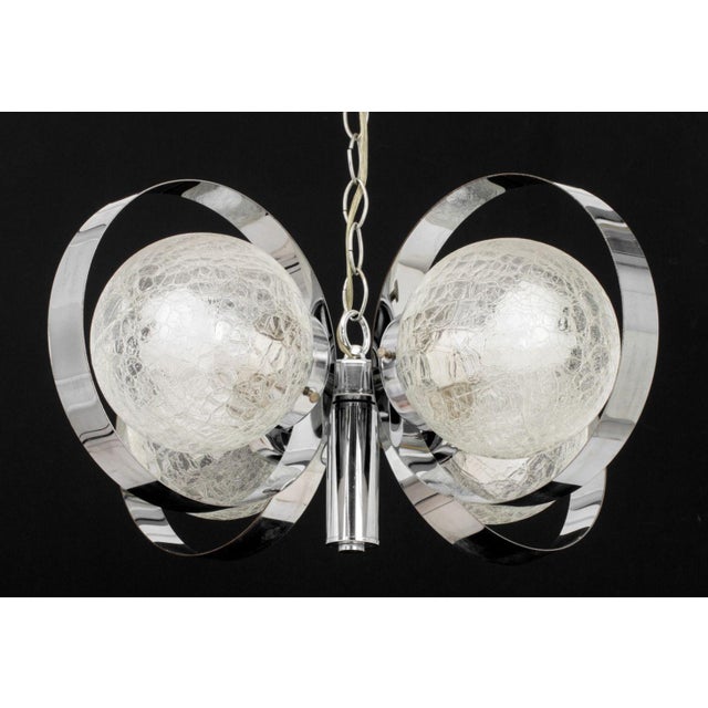 Gaetano Sciolari Italian Modern Chrome Ring Chandelier For Sale - Image 4 of 8