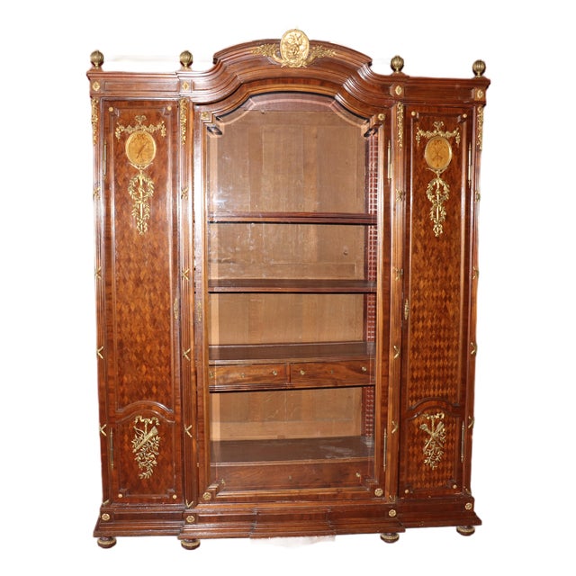 Attributed to Francoise Linke Locks Signed Divivier Paris Louis XVI Armoire For Sale