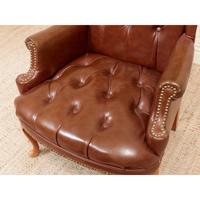 Wood Mid 20th Century Medium Size Wing Back Chair For Sale - Image 7 of 12