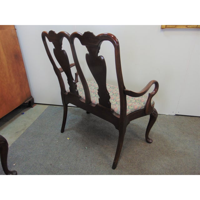 Queen Anne Style Solid Mahogany Settee Chairish