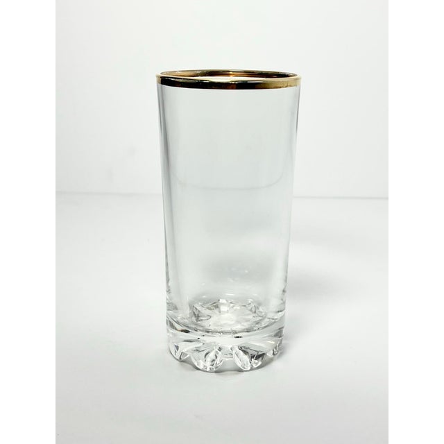 Vintage Gold Rim Highball Tumbler Drinking Glasses - Set of 6 For Sale - Image 4 of 6