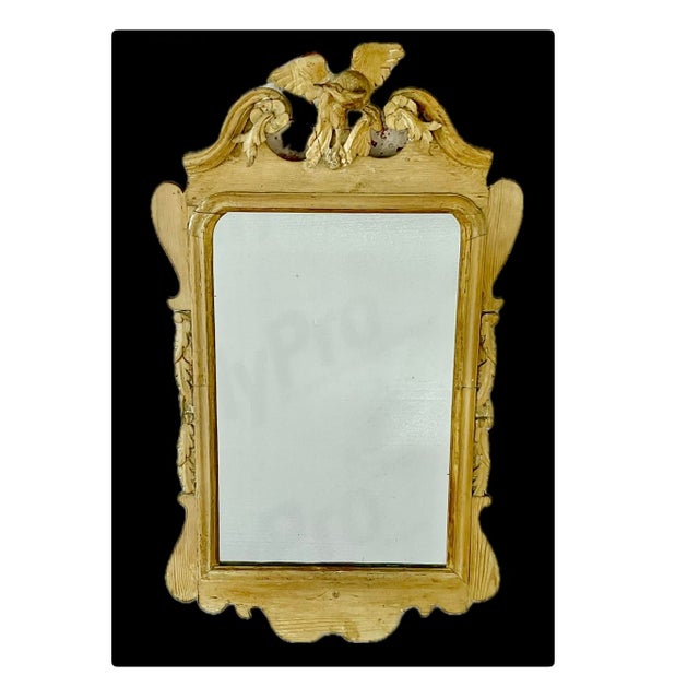 Wood George III Pine Mirror With Eagle Pediment For Sale - Image 7 of 9