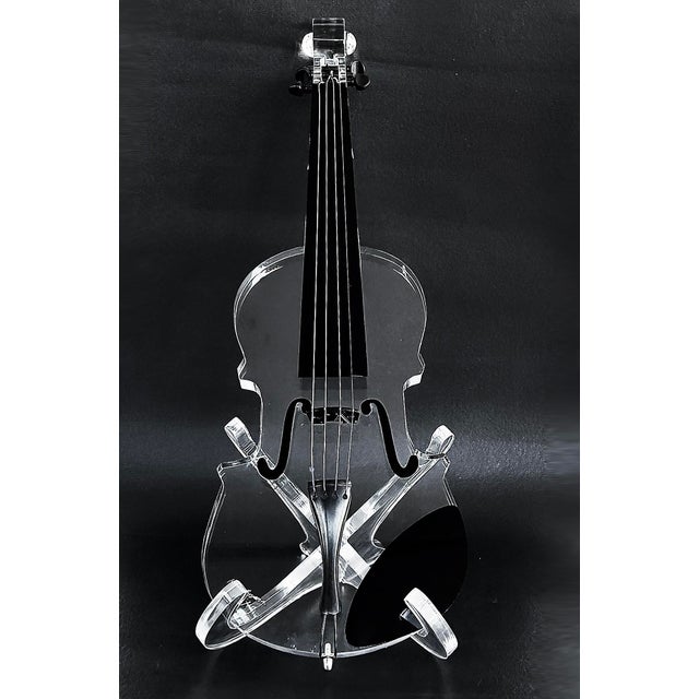 Custom-Made Lucite Violin Sculpture on Stand Signed and Numbered Limited Edition #1/10 For Sale In Miami - Image 6 of 13