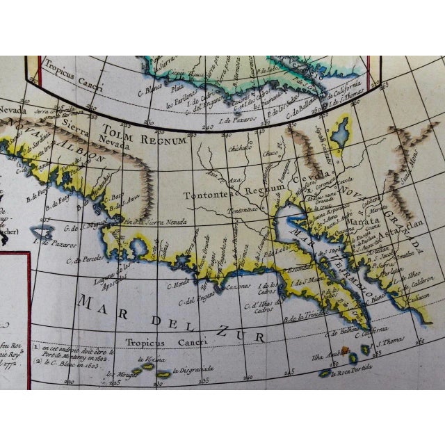 California: An 18th Century Hand-Colored Map by De Vaugondy, 1772 For Sale In San Francisco - Image 6 of 8