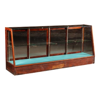 Circa 1920 W.B. McLean Mahogany and Glass Commercial Display Showcase For Sale