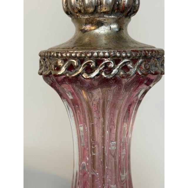 Metal Mid 20th Century Murano Barovier & Toso Style Pink Bullicante Glass Table Lamps - a Pair For Sale - Image 7 of 18