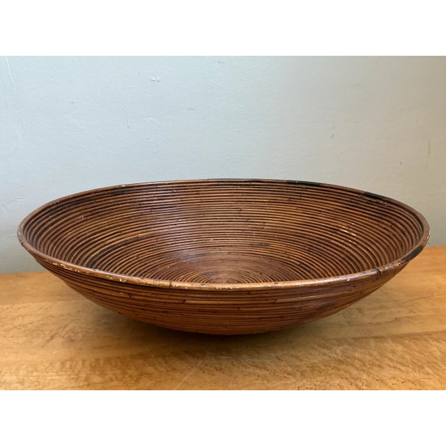Vintage Pencil Reed Decorative Bowl For Sale In West Palm - Image 6 of 12