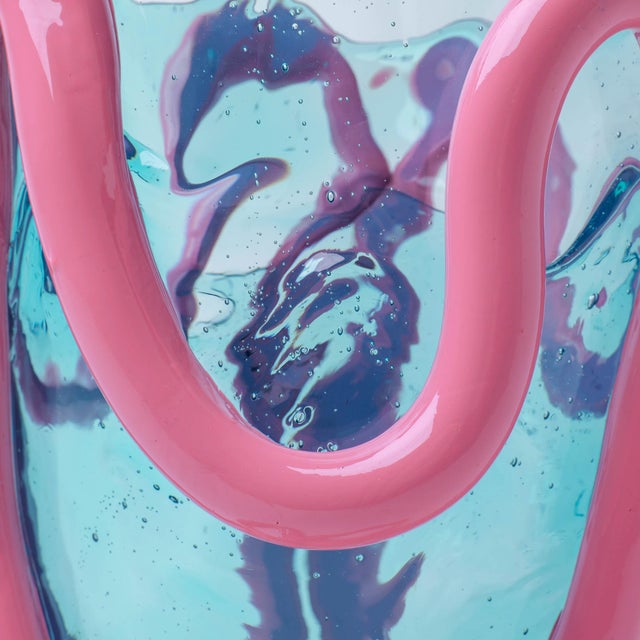 Indian Summer Vase in Clear Aqua by Gaetano Pesce for Fish Design For Sale - Image 9 of 11