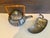 Vintage Art Deco Pewter Set, Teapot & Lotus Leaf Dish - Set of 2 For Sale - Image 4 of 13