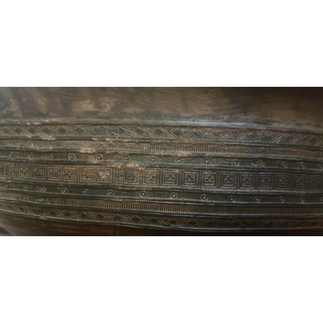 Burmese Etched Bronze 17th -18th Century Rain Drum For Sale - Image 4 of 6