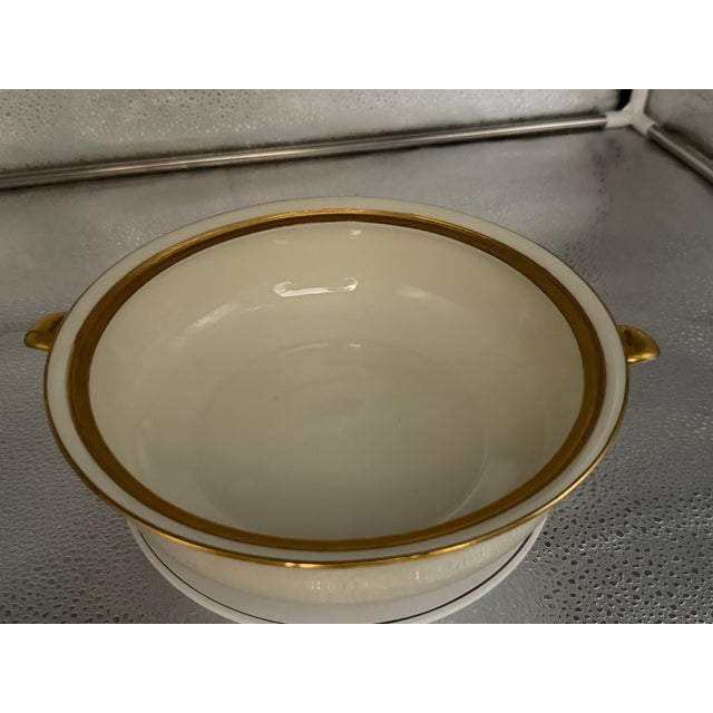 Early 1900s Hutschenreuther 7 Piece Set Cream Gold Margarete Round Serving Platters Bowls For Sale - Image 13 of 14
