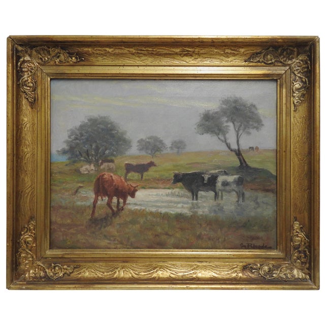 Signed Rhede Oil on Canvas of a Country Landscape For Sale - Image 11 of 11