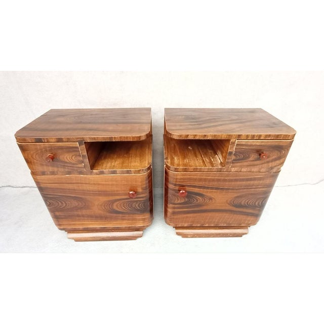 Art Deco Bedside Tables by Jindrich Halabala for Up Závody, 1940s, Set of 2 For Sale - Image 18 of 18