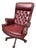 Vintage Omnia Oxblood Leather High-Back Chesterfield Rolling Desk Chair For Sale