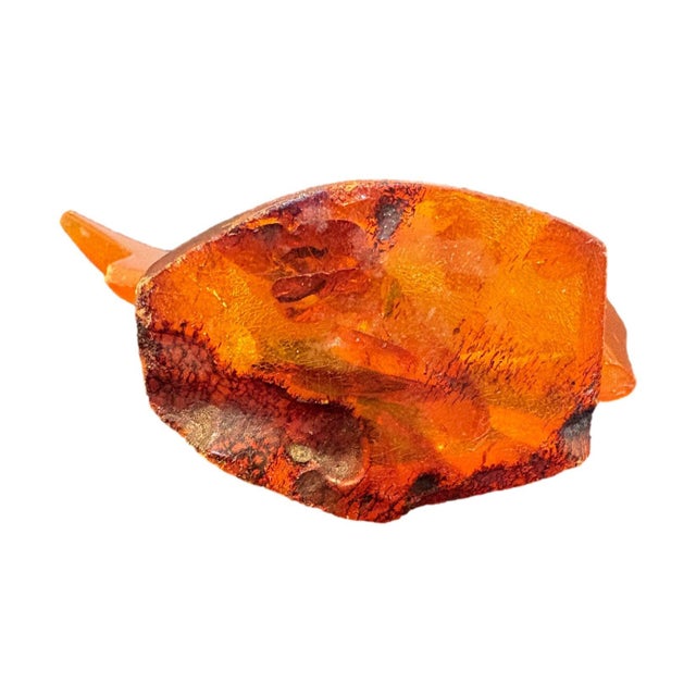 Contemporary Mid 20th Century Amber Fin Figurine For Sale - Image 3 of 4