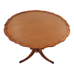 Mid 20th Century Vintage Imperial Solid Maple Wood Round Scalloped Table