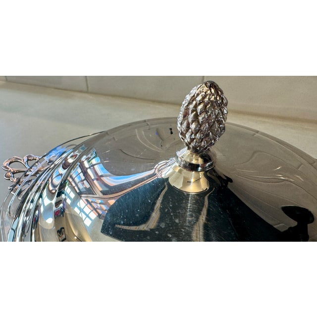 English Vintage Sheffield Silverplate Covered Serving Dish For Sale - Image 3 of 7