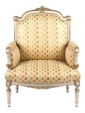 Italian Painted and Parcel Gilt Marquise Armchair, 19th Century