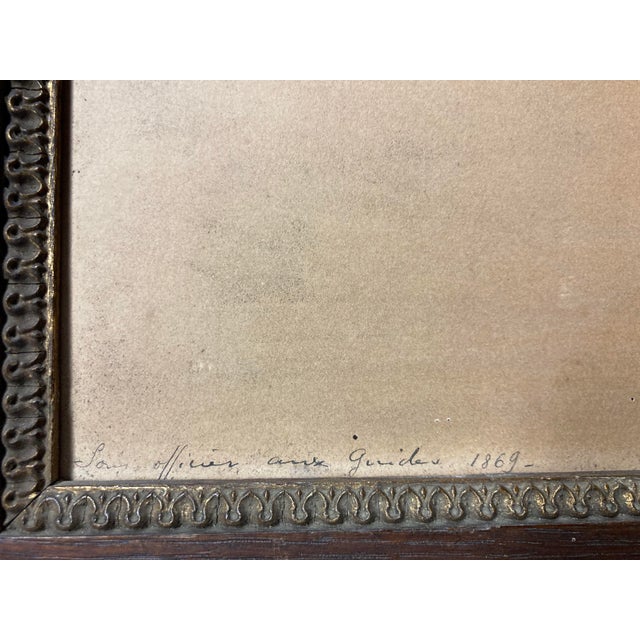 Louis Vallet, Non-Commissioned Officer of the Guides, 1869, Watercolor, Pen and Gouache, Framed For Sale - Image 4 of 11