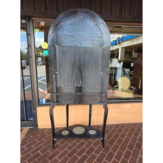 1990s Mother-of-Pearl Inlaid Console Table With a Matching Mirror For Sale - Image 4 of 5