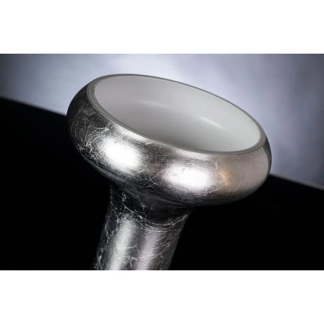 Athens Leaf Silver Glass Vessel from VGnewtrend For Sale - Image 4 of 5