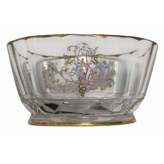 Antique J L Lobmeyr Austrian Enamel Decorated Crystal Bowl Romantic Scene For Sale In Los Angeles - Image 6 of 8