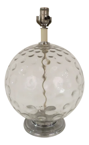 1950s Mid Century Modern Optic Glass Table Lamp