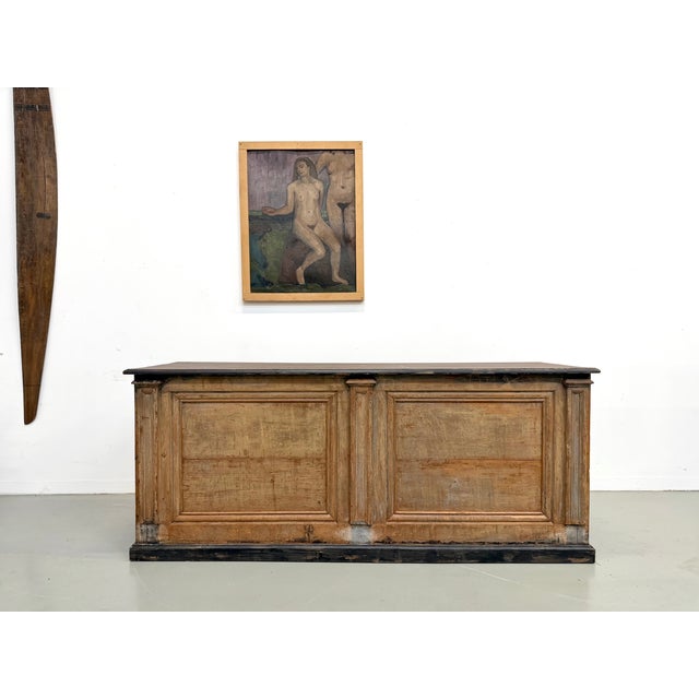 Large Antique Pine Trading Counter, 1890s For Sale - Image 6 of 18