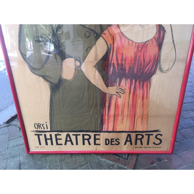 Raspberry Red Cinema Poster Orsi 1916 Monumental Parisian Avant-Garde Titled a Vous Belle For Sale - Image 8 of 12